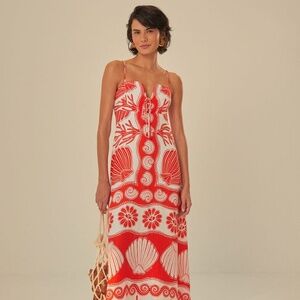 FARM Rio Linen Blend Anika Shell Maxidress